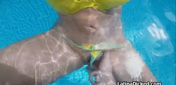  Busty bikini Latina girlfriend craves for cock